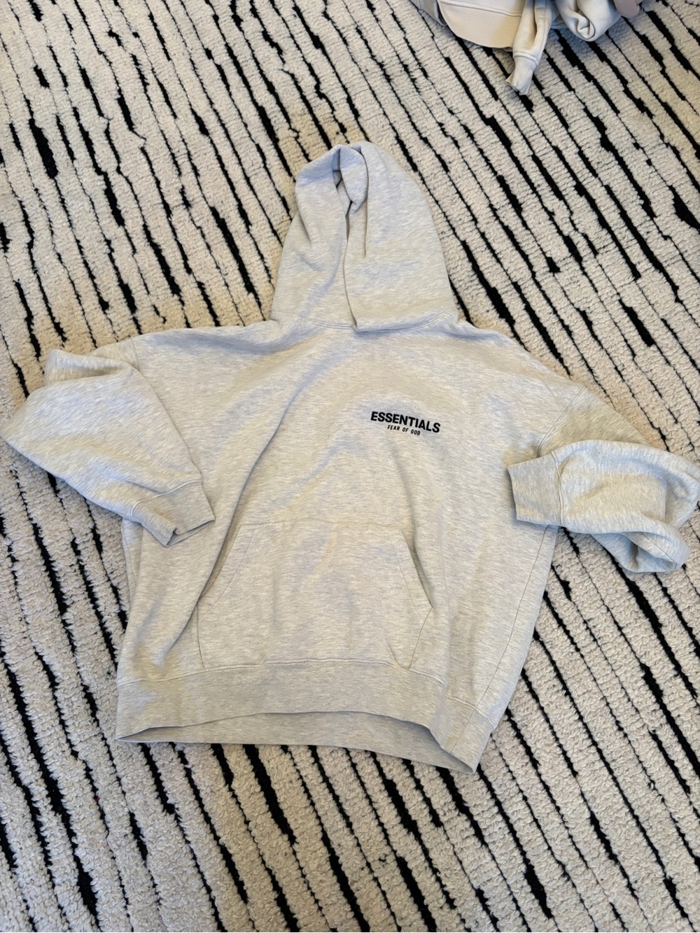 ESSENTIALS Men’s Heather Light Gray Hooded Sweatshirt